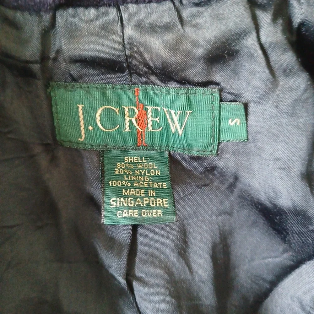 Vintage J. Crew Oarsman Wool Pea Coat Mens Small Navy Blue Heavyweight Casual